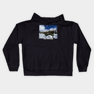 Colorado State Outline (Winter Mountains) Kids Hoodie